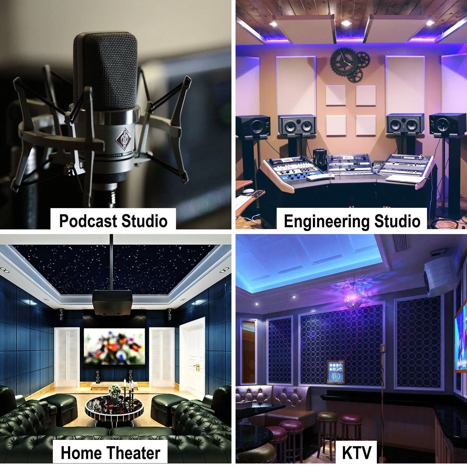 12-Pack: Sound Absorbing Foam for Recording Studio