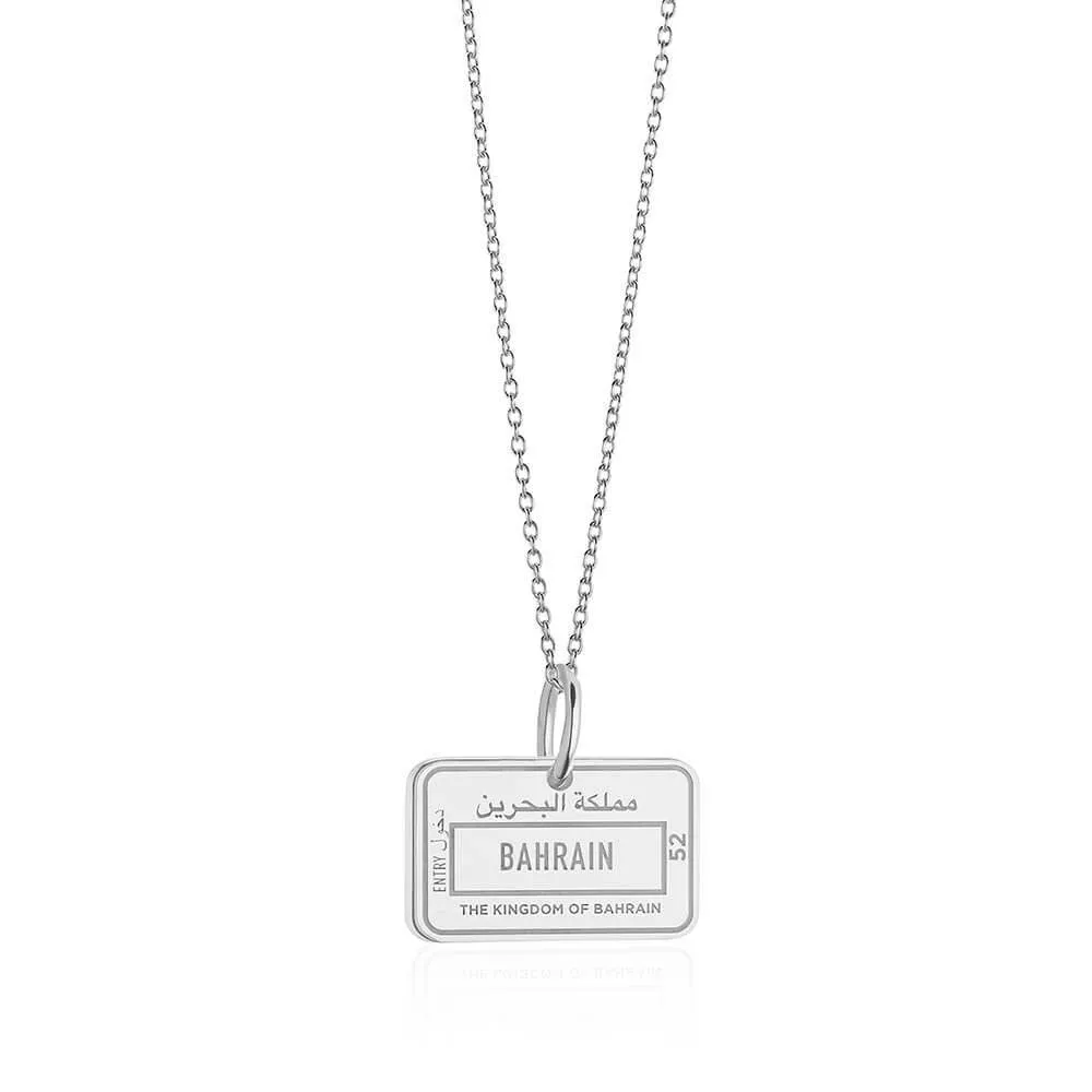 Bahrain Passport Stamp Charm Silver