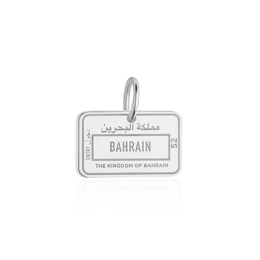 Bahrain Passport Stamp Charm Silver