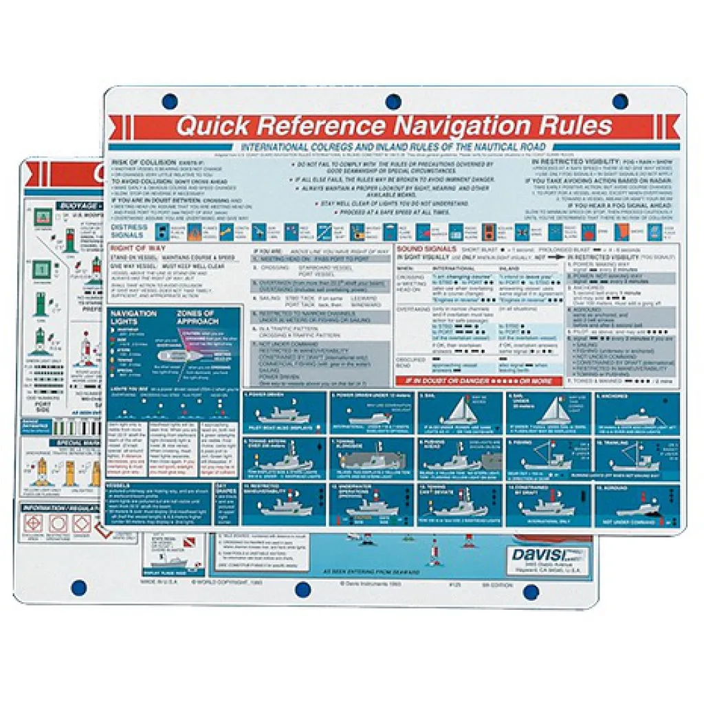 Davis Navigation Rules Reference Card