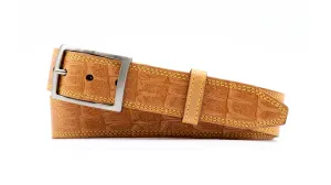 Equestrian Alligator Grain Saddle Leather Belt - Natural Equestrian Alligator Grain Saddle Leather Belt - Natural