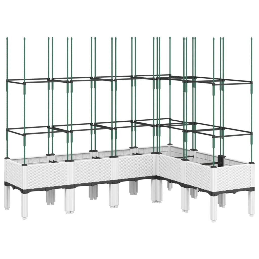 Garden Planter with Trellis White 160x120x142.5 cm PP