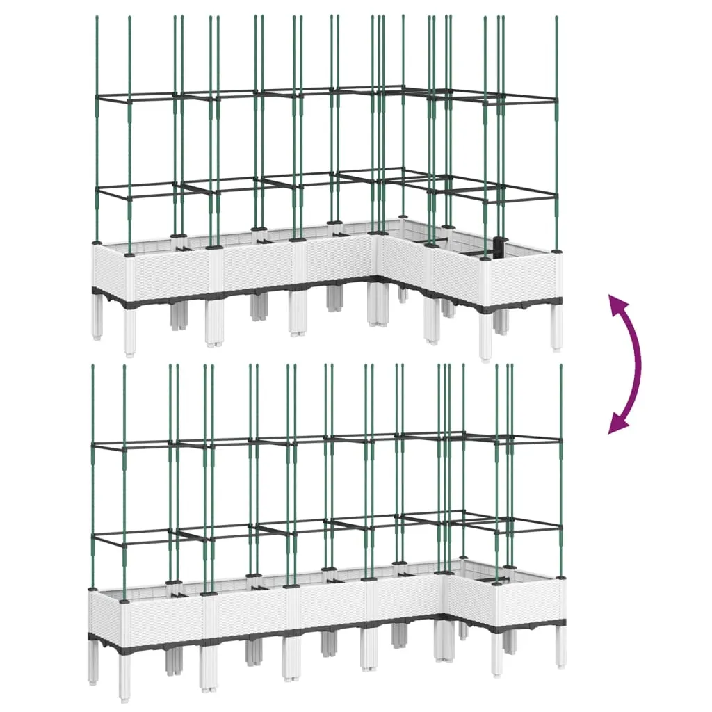 Garden Planter with Trellis White 160x120x142.5 cm PP