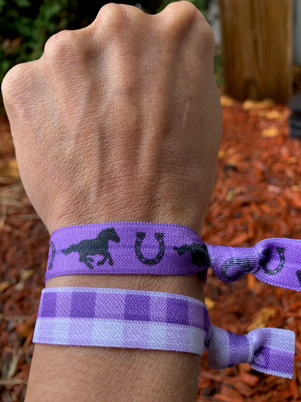 Girls Purple Equestrian Horse Hair Ties - 3pc Set