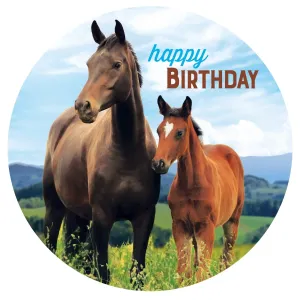 Horse & Pony Edible Cake Image