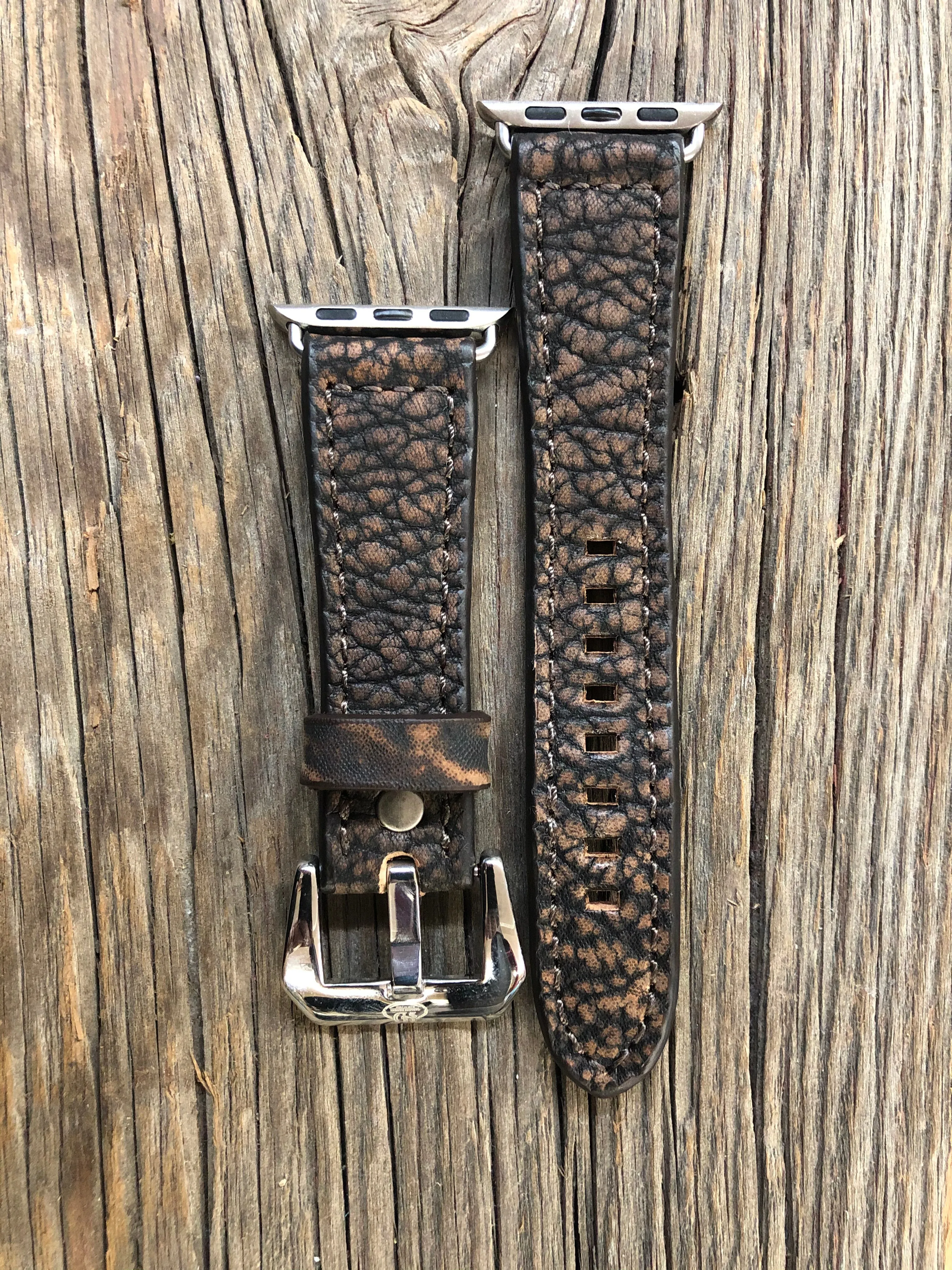 Leather Tapered Genuine Shark Skin Apple Watch Band