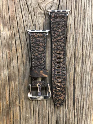 Leather Tapered Genuine Shark Skin Apple Watch Band