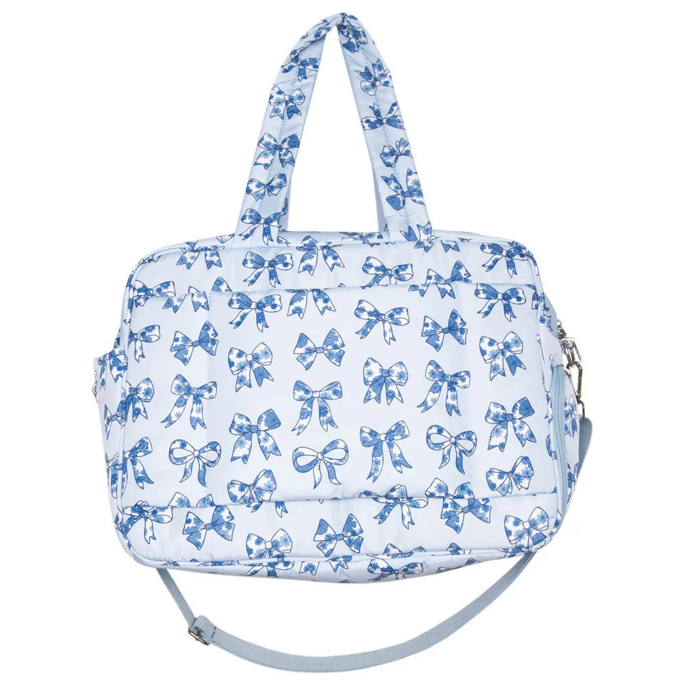 Light Blue Toile Coquette Bows Wholesale Classic Weekender