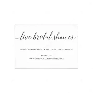 Long Distance Bridal Shower Invitation Insert Card