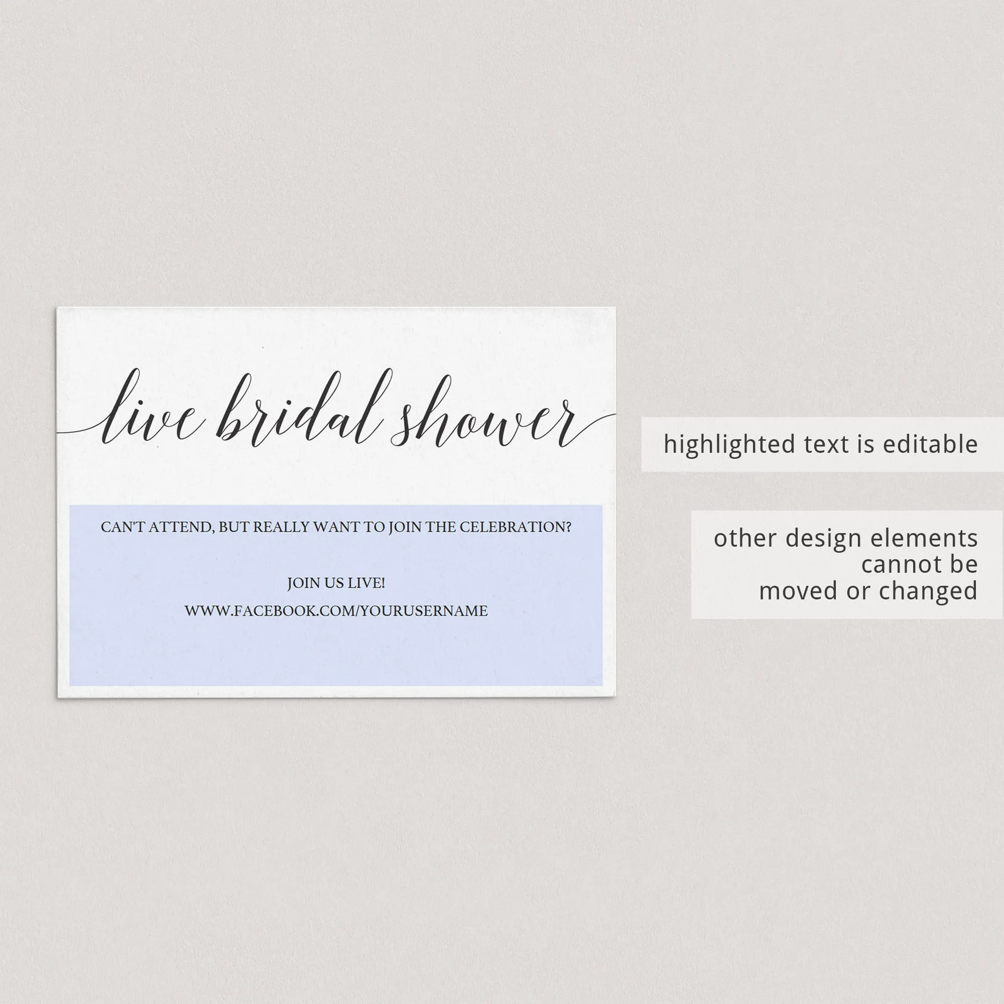 Long Distance Bridal Shower Invitation Insert Card