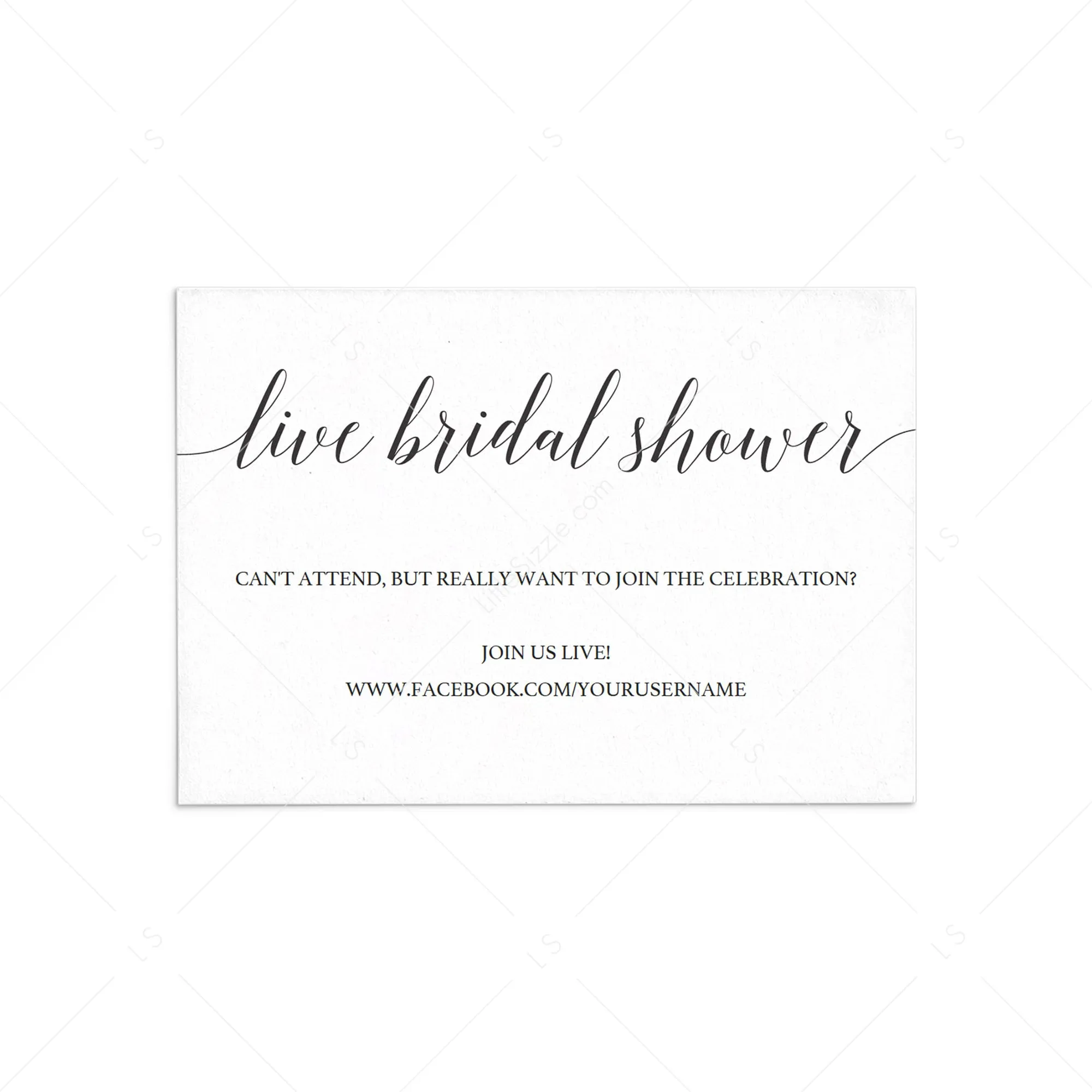 Long Distance Bridal Shower Invitation Insert Card