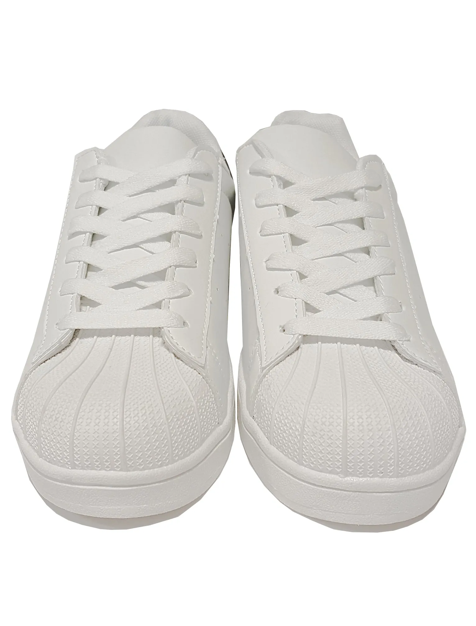 Mens Mauro Faux Leather Lace Up Trainers in White