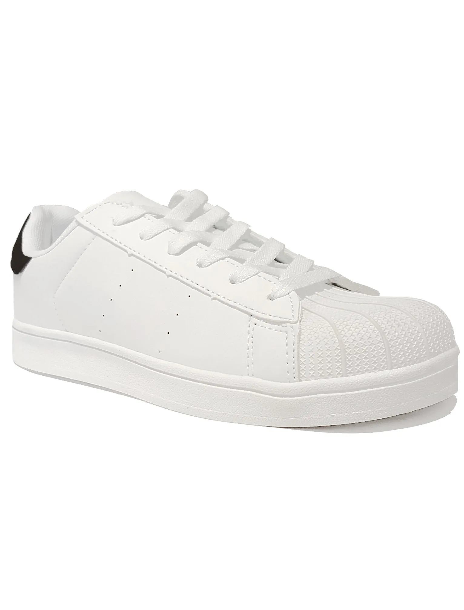 Mens Mauro Faux Leather Lace Up Trainers in White