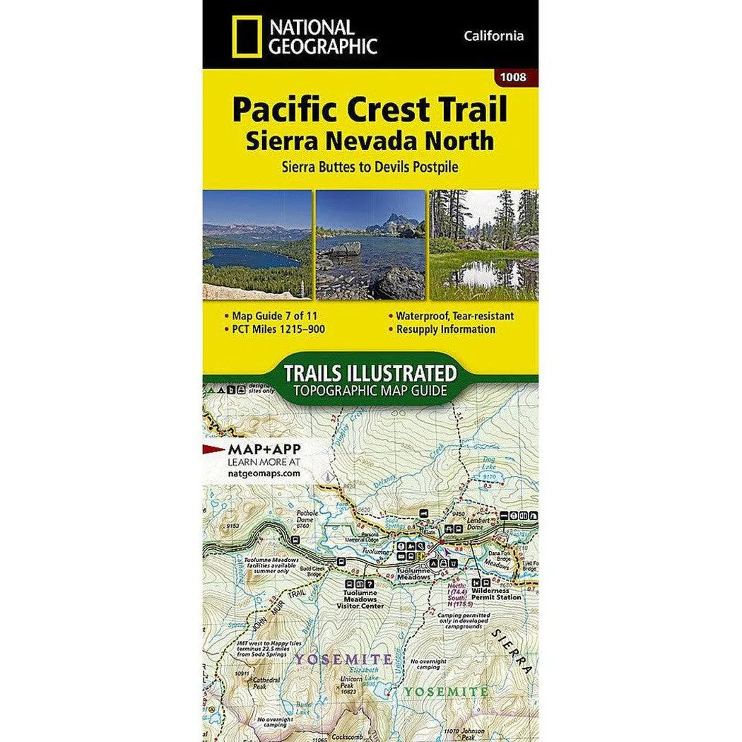 National Geographic Pacific Crest Trail: Sierra Nevada North Map [Sierra Buttes to Devil's Postpile]