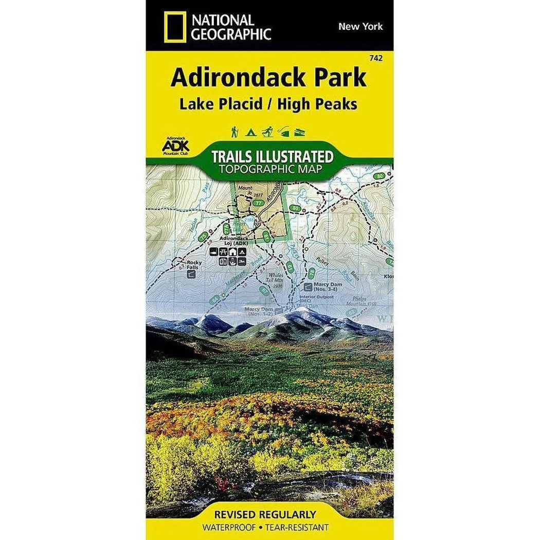 National Geographic Trails Illustrated Lake Placid, High Peaks: Adirondack Park Map