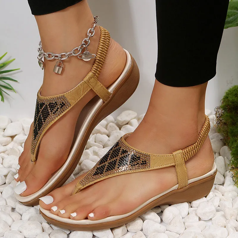 Rhinestones Thong Sandal Beach Shoes