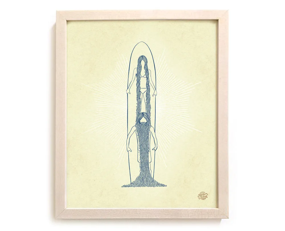Surfing Art Print "Tandom"