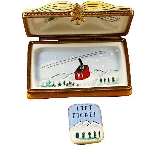 Trail Map w Removable Lift Ticket Skiing Skier