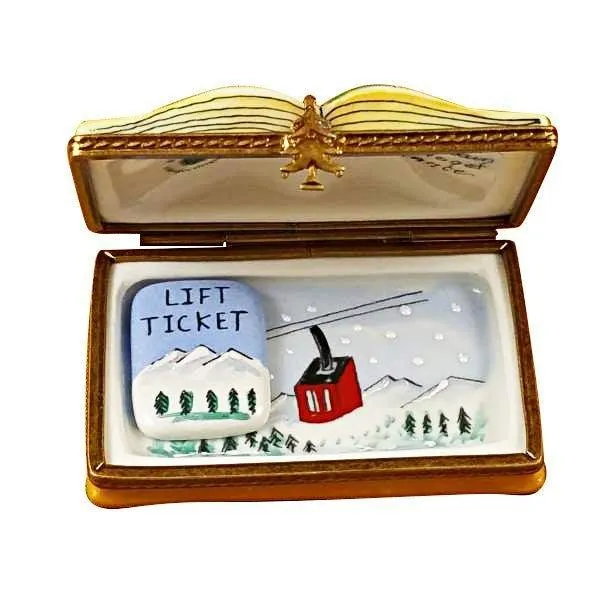 Trail Map w Removable Lift Ticket Skiing Skier
