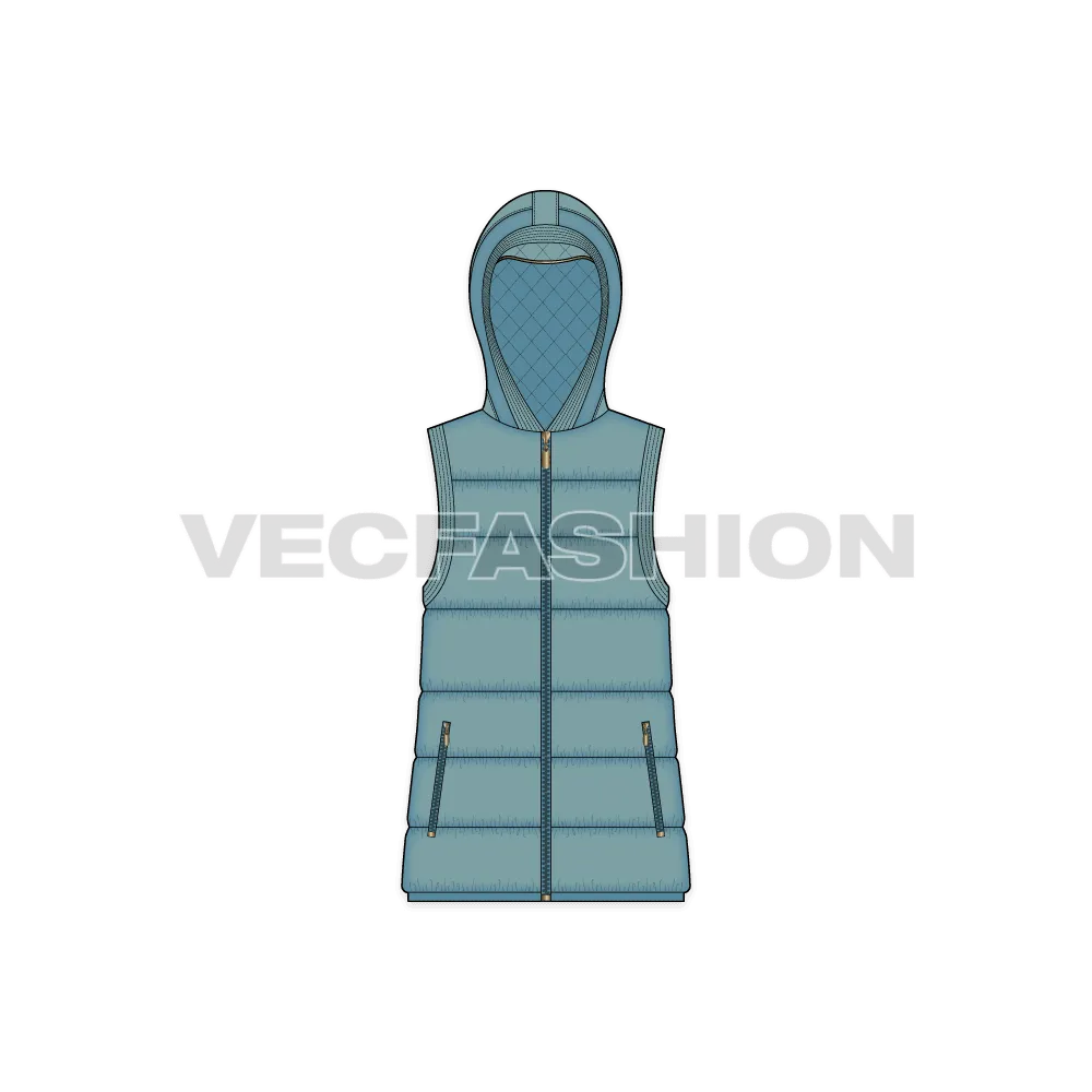 Women's Duck Egg Blue Puffer Vest